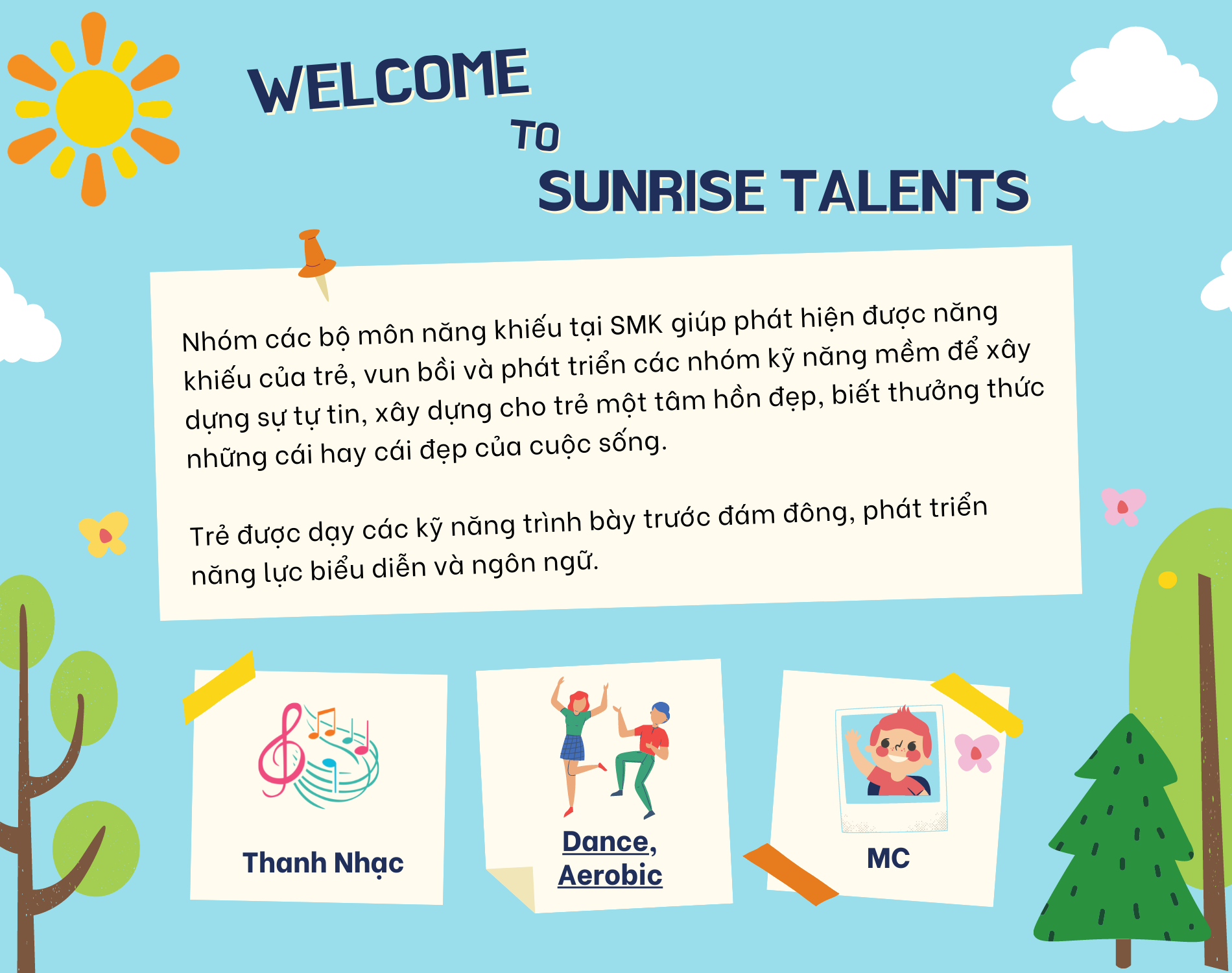 Các bộ môn năng khiếu tại Sunrise